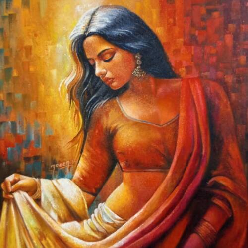 2x2 Figurative Oil on Canvas